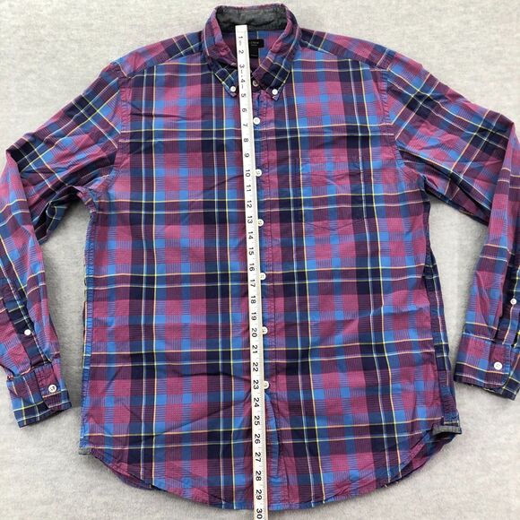 J. Crew Button Down Shirt Mens Large Tartan Plaid Long Sleeve Cotton - Picture 8 of 16